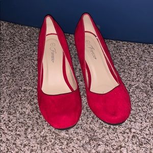 Red velvet wedges